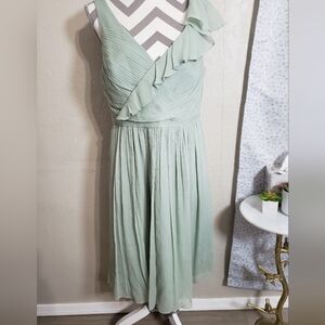 J.CREW WOMENS 100% SILK DRESS GREEN PARTY DRESS SIZE  12